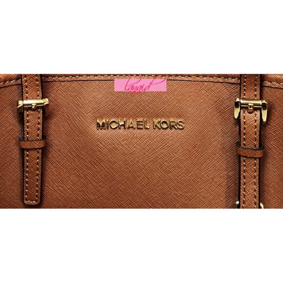 Michael Kors Jet Set Saffiano Leather Tote Bag Luggage Large Big Shoulder Purse - Picture 13 of 16